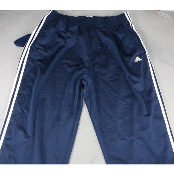Adidas Men’s Track Pants Navy Blue White Stripe Snap Button Tear-Away Size XL - Picture 1 of 11